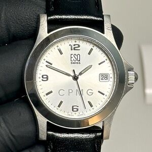 ESQ by Movado CPMG Silver Stainless Steel Date Swiss-Made 40mm Watch